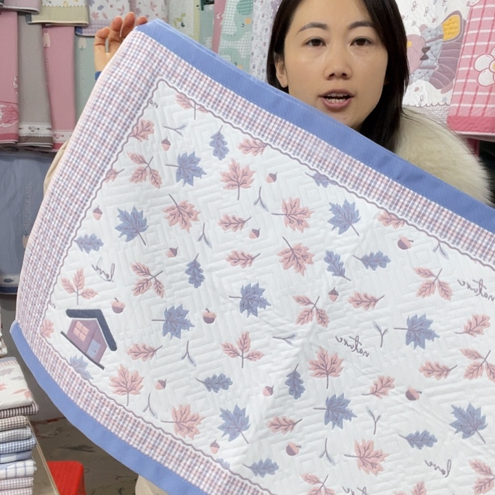 棉特价促销蓝色枫叶