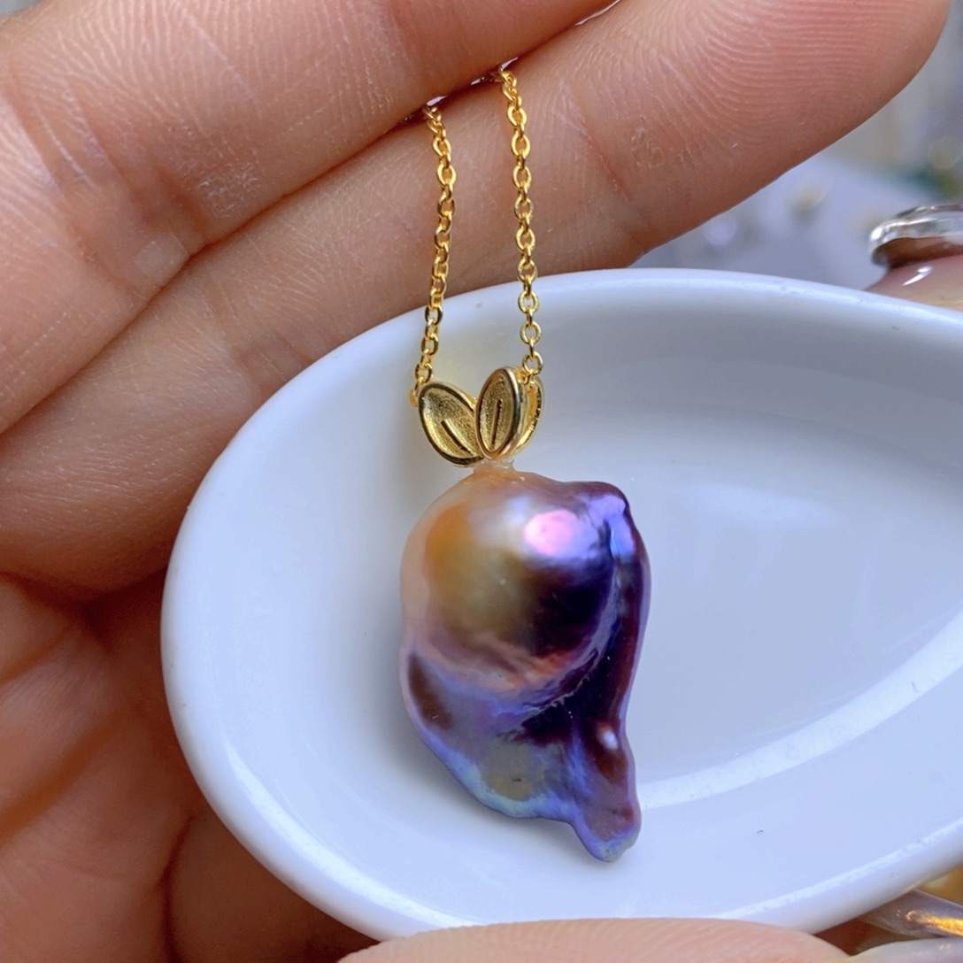 银S925镶嵌淡水珍珠吊坠