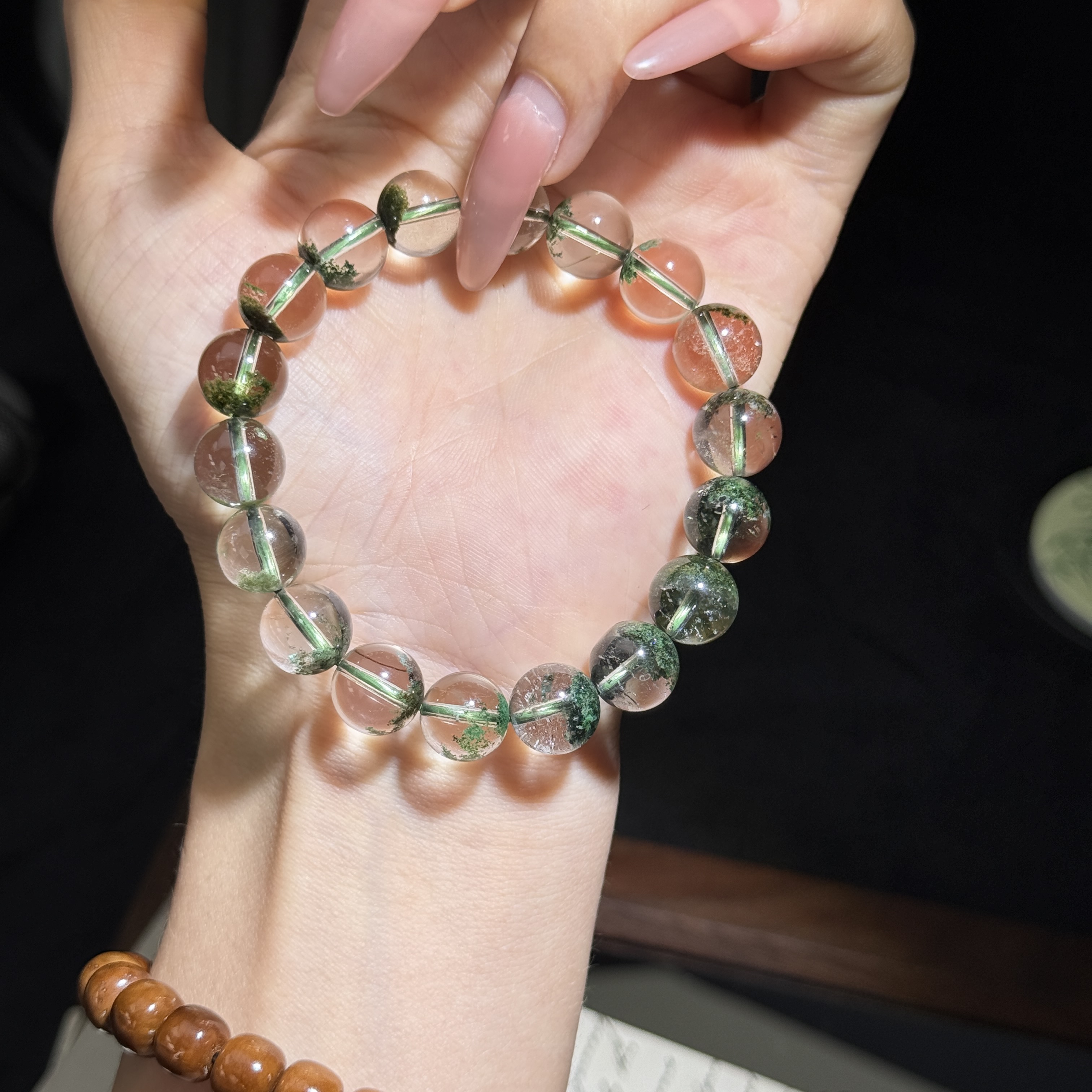 《黛喜珠宝》气质百搭绿幽灵手串10mm多样性发其一x1306