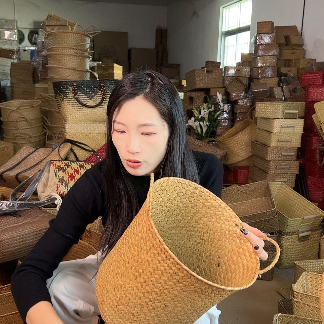 草编草编包/草编收纳盒带瑕疵