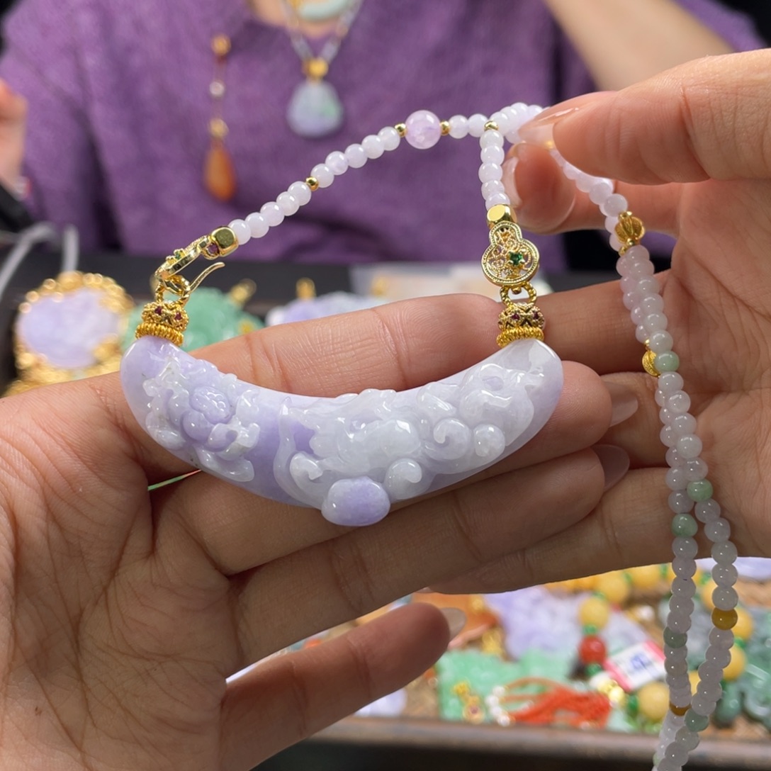 翡翠未镶嵌颈饰代编织