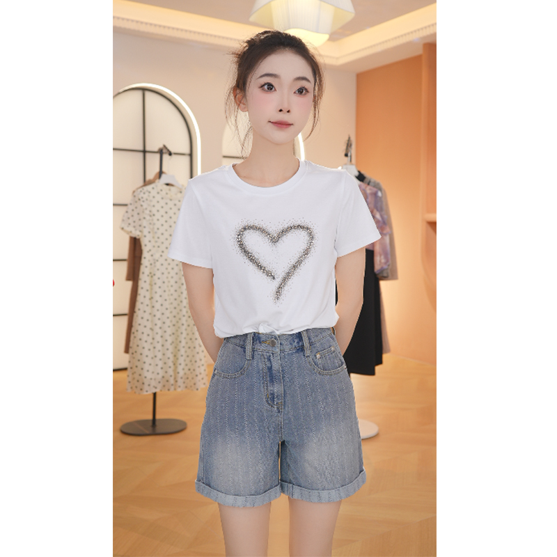 AZN夏天直筒百搭冰感爆款牛仔短裤女高腰女装休闲复古款潮流新款