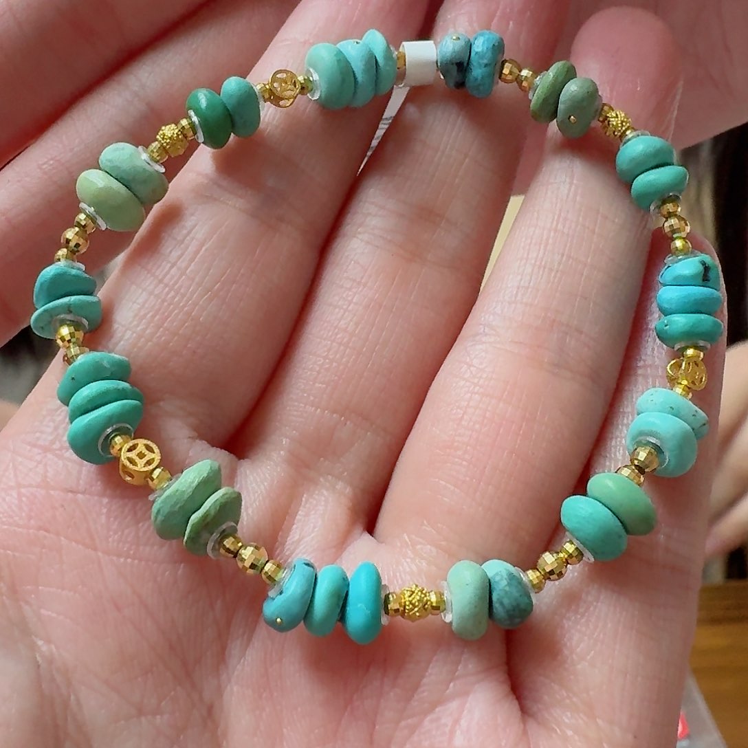 绿松石珠宝奇石18K金镶嵌