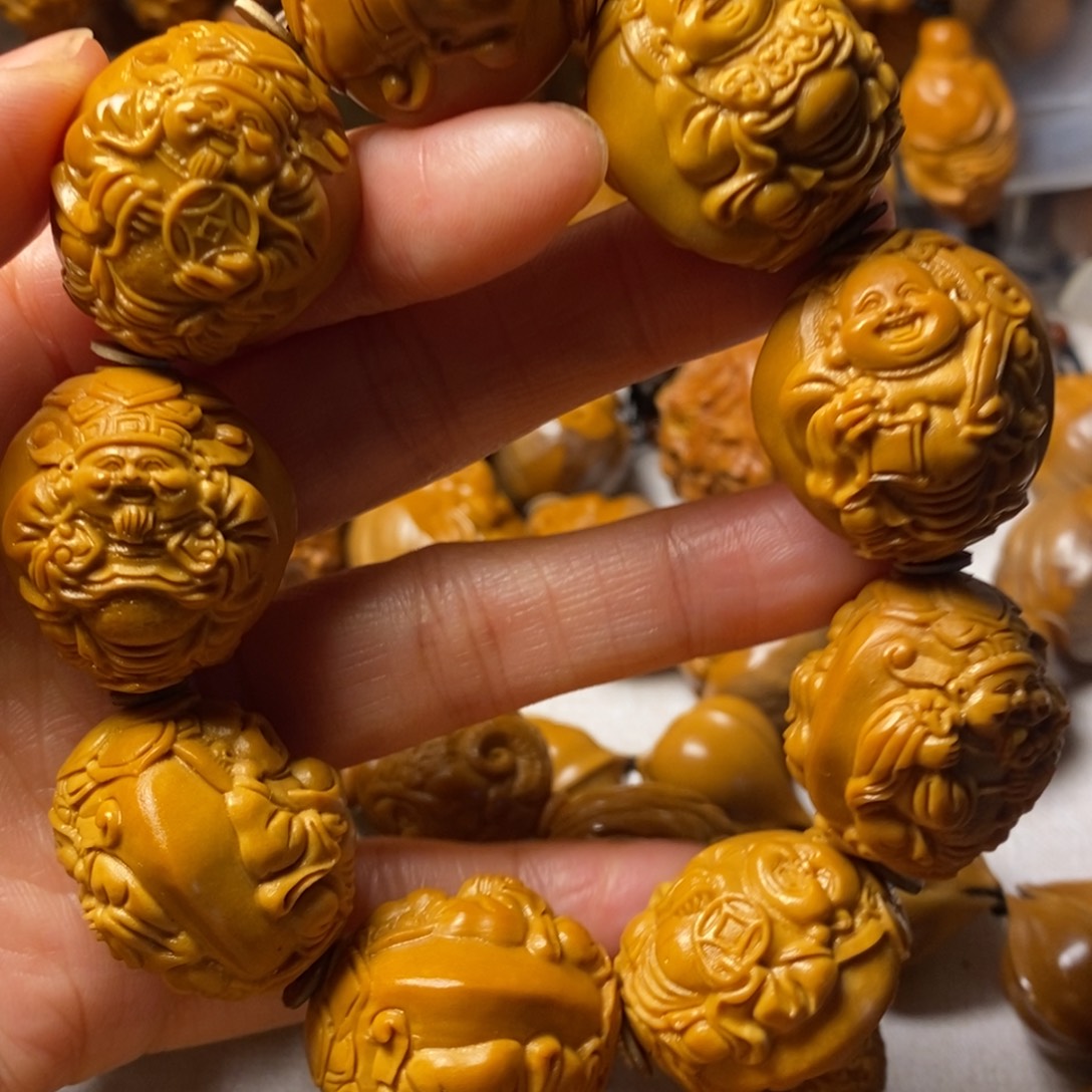 是***岩手串/手链橄榄核双面财迷