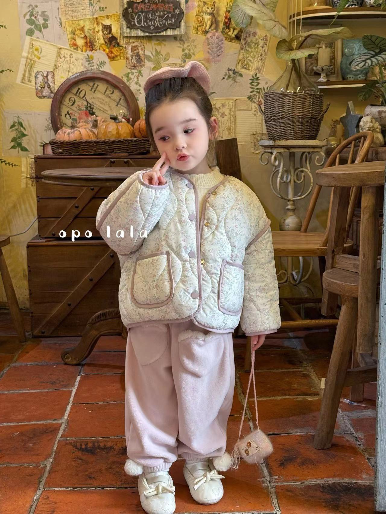 【现货】女童粉紫加绒休闲裤（OPO-7087-深秋A）汉服