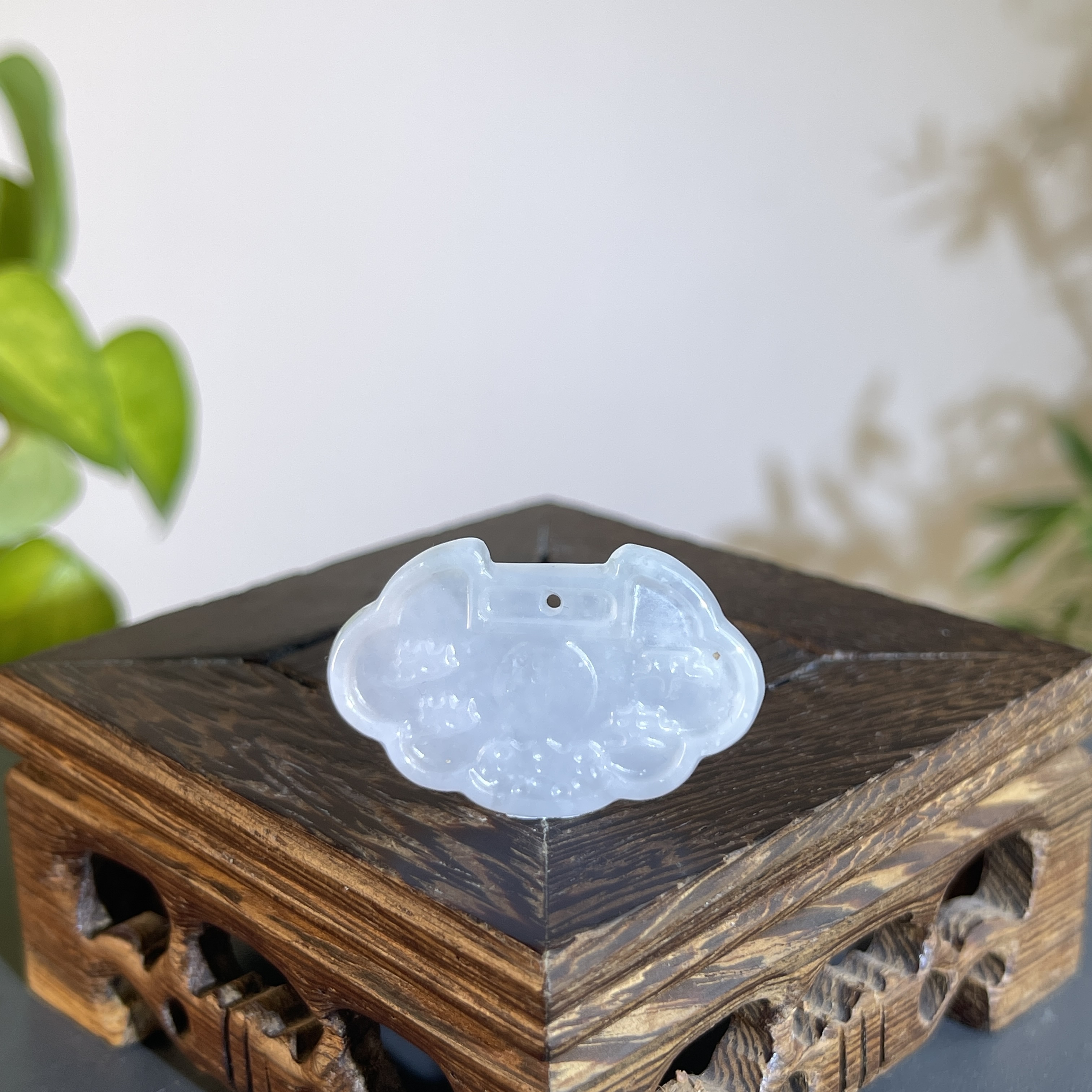 JXW15-185 天然缅甸A货翡翠 平安锁