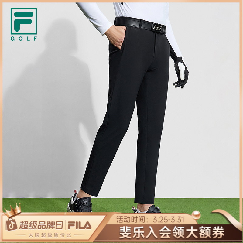 斐乐FILA男士高尔夫户外运动时尚直筒休闲透气长裤A11M335811F