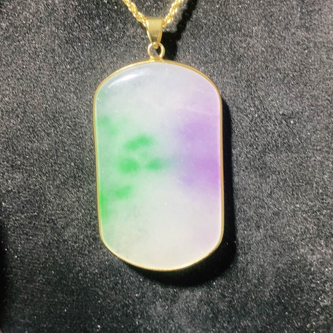 翡翠颈饰14K金镶嵌吊坠