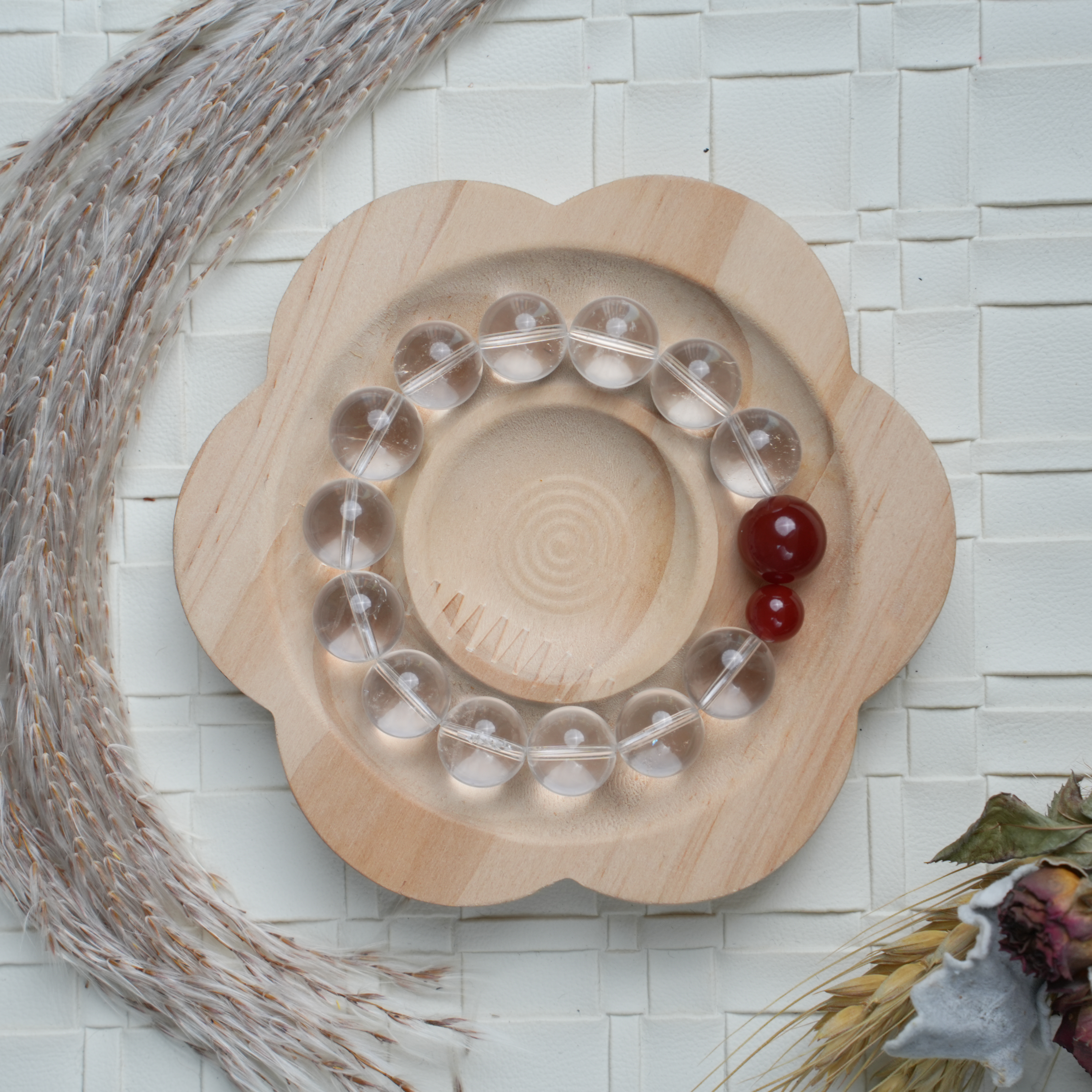 梵熹水晶 【丹霞】天然白水晶 水晶手串 多样性发一