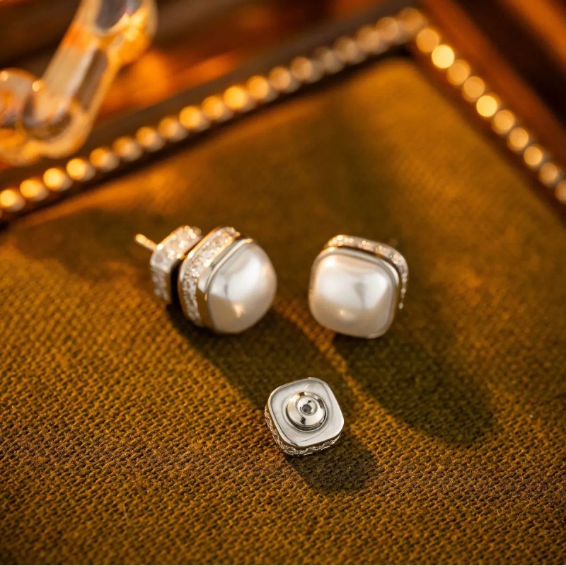 925银合成锆石耳饰 铜合金S925银针夏日寻光高级感耳环时尚耳钉