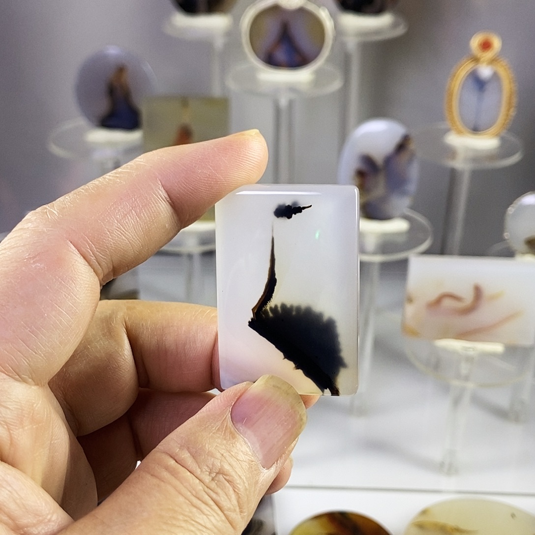 天***成合成碳硅石非金属时尚图纹画面石饰品