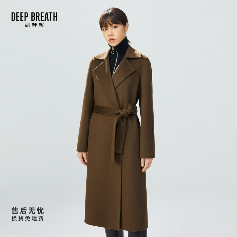 DEEP BREATH深呼吸女装新款双面呢大衣美拉德毛呢外套A400512-1