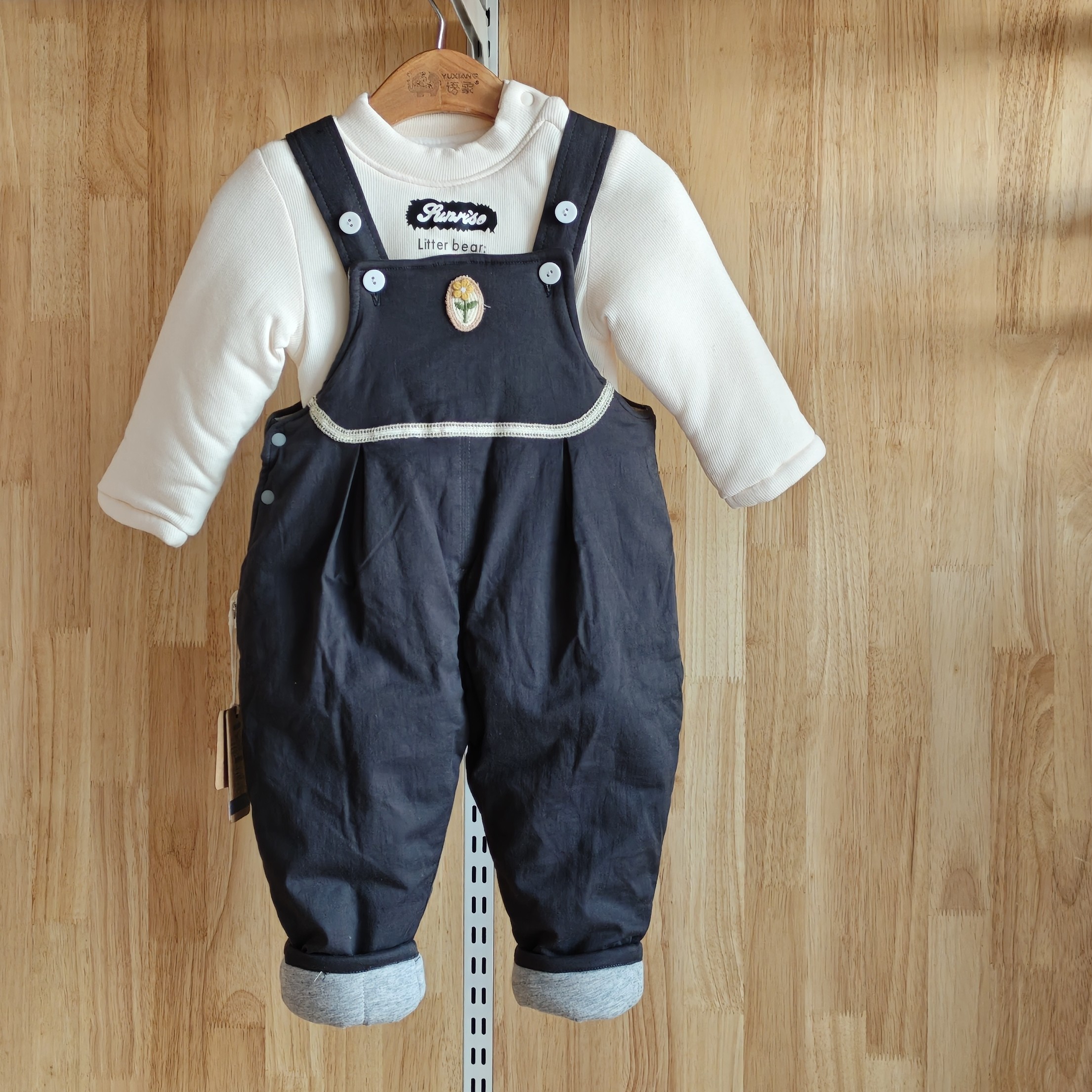 400克棉花背带裤里面布纯棉婴幼儿小宝宝隔风防寒保暖柔软舒适 