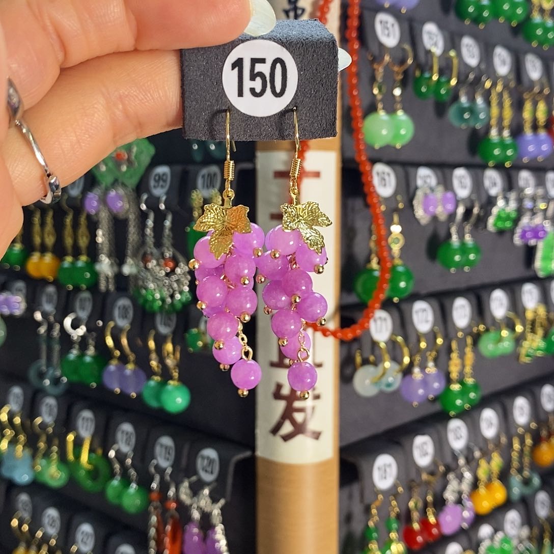 银S925镶嵌翡翠耳饰150