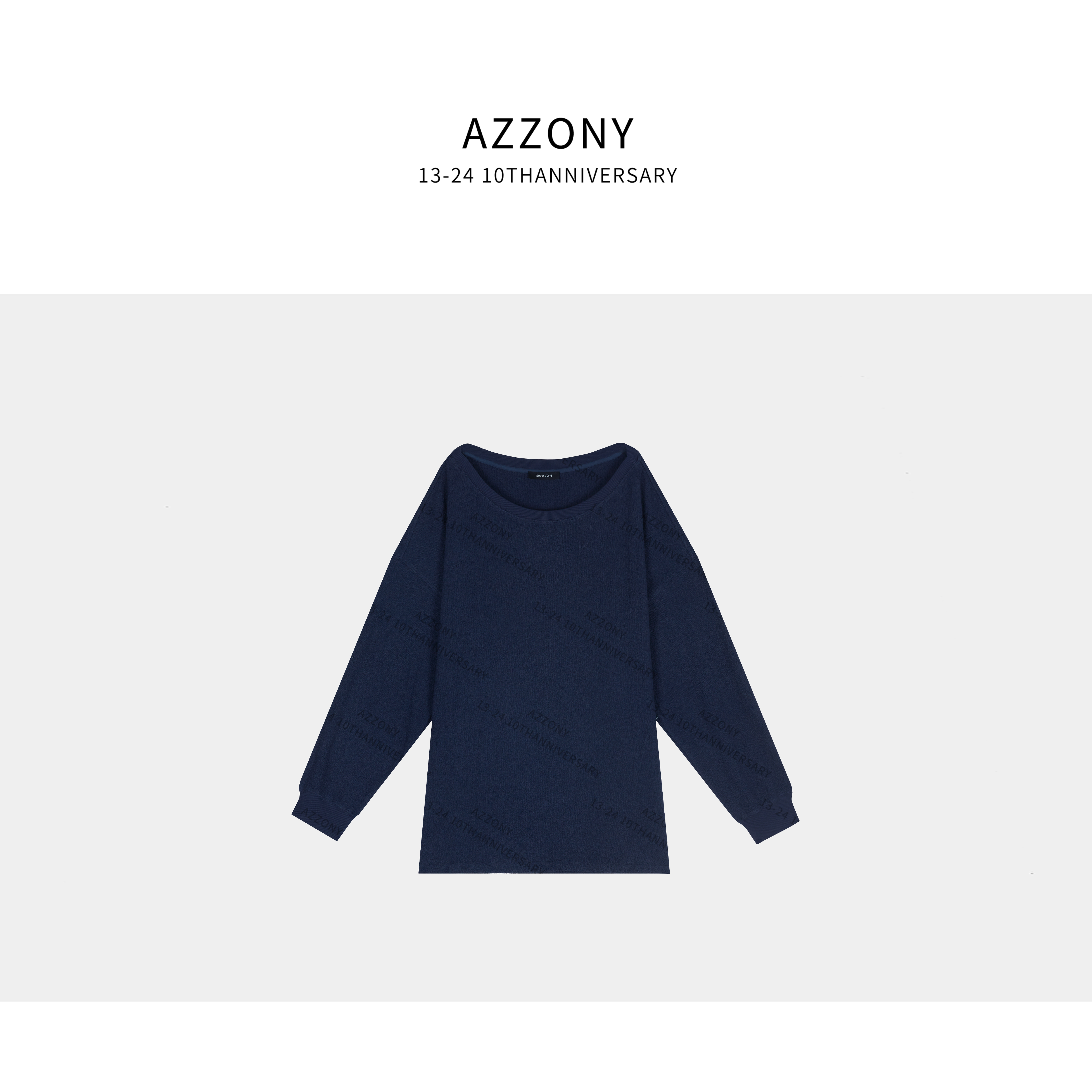 Q YYL 藏青露肩卫衣   XTSL2411138