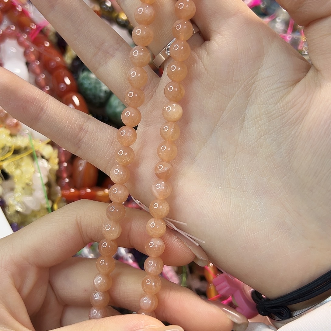 玛瑙/玉髓合金珠宝半成品太阳石卡6➕一条