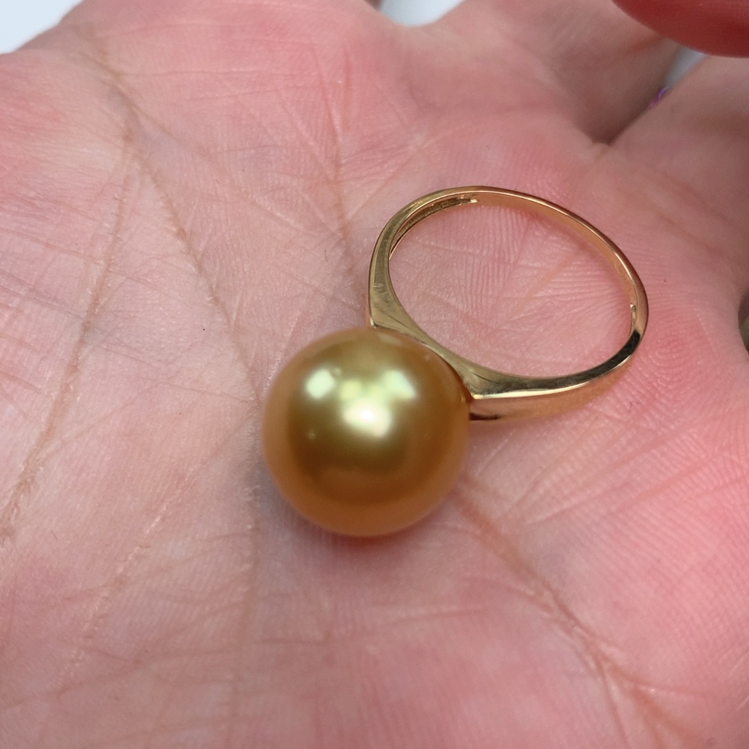 海水珍珠戒指18K金镶嵌