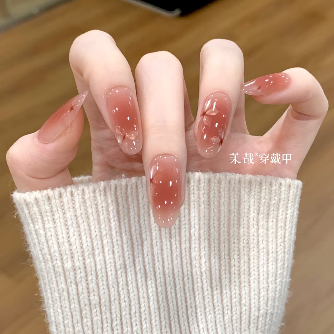 茉哉【镜花蝶梦/纯手绘】纯手工定制美甲拆卸穿戴甲A5202