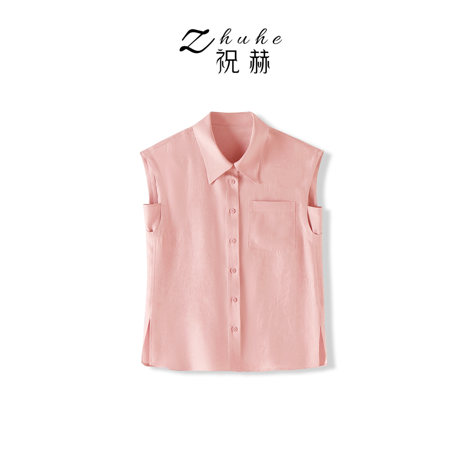 【细说定制】夏季百搭时尚醋酸凉感宽松小飞袖衬衫-5XS2073