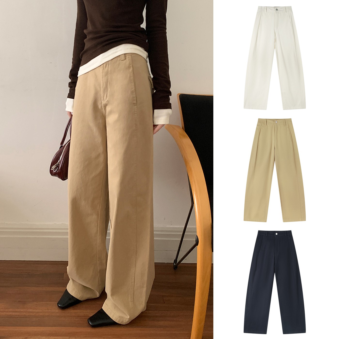 【优家同款】Miss sumeyY3920Y4035秋冬加厚薄绒高克重380g起弯刀裤