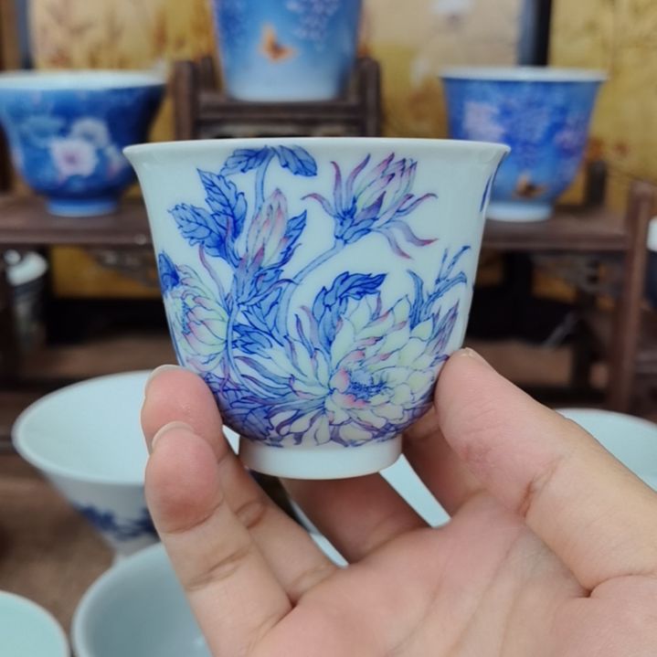 斗彩昙花杯主人杯