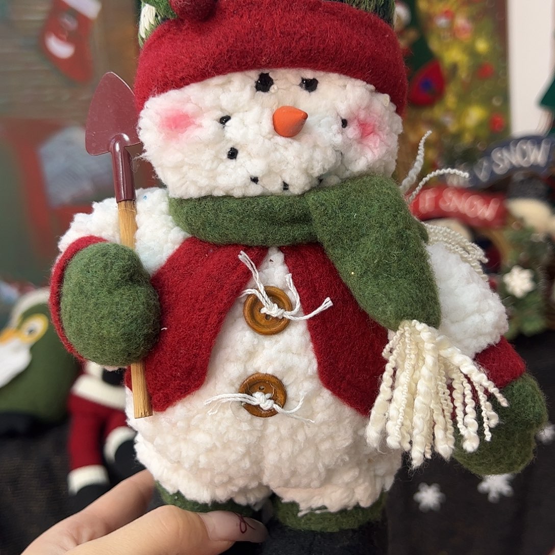 毛绒圣诞雪人摆件