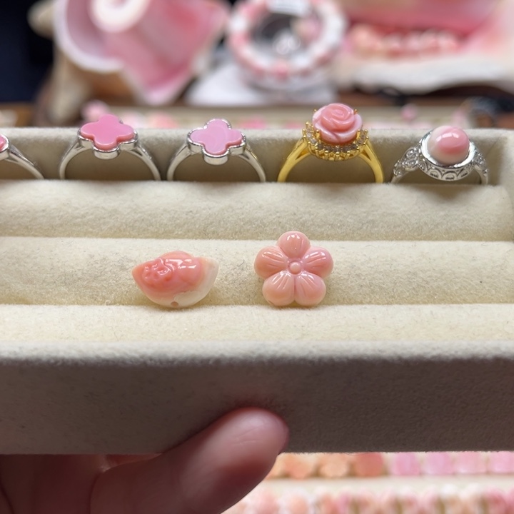 贝壳手串/手链粉贝小雕