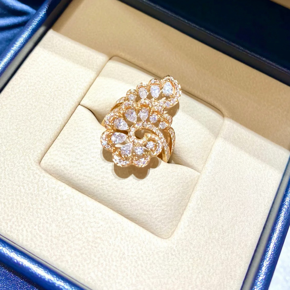 合金戒指 2439【蕾丝海浪戒指】指尖鎏金璀璨矜贵浪漫优雅