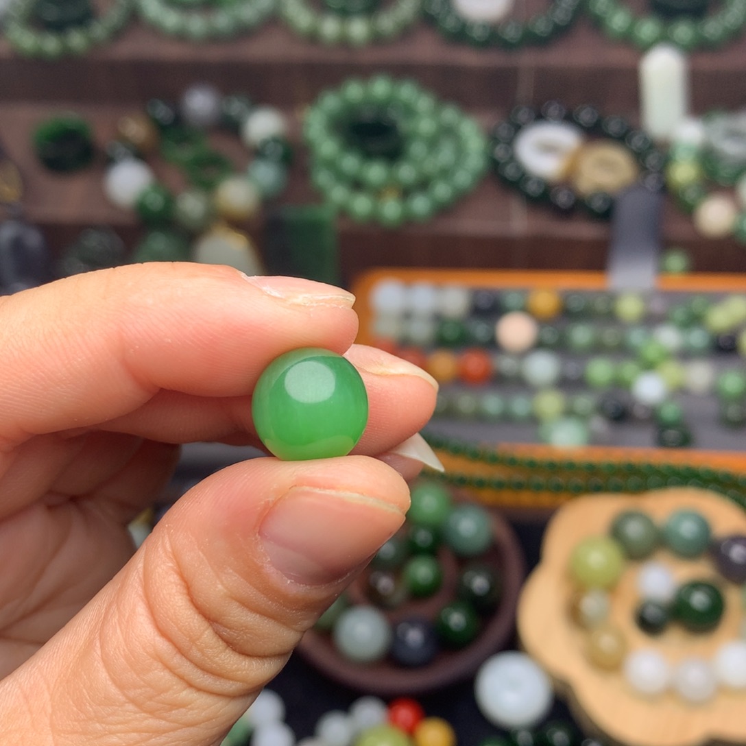 和田玉单珠未镶嵌试*