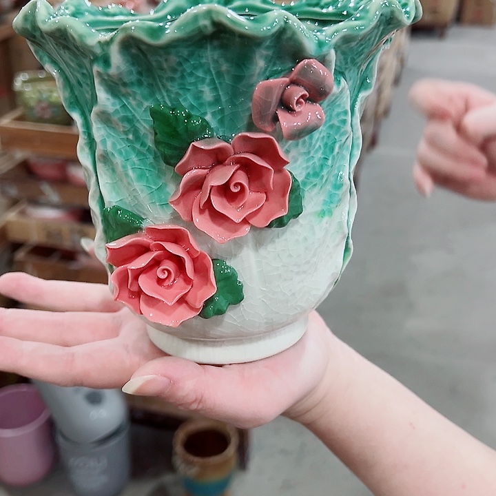 有孔，凑单福利满10元发货陶瓷多肉花盆！