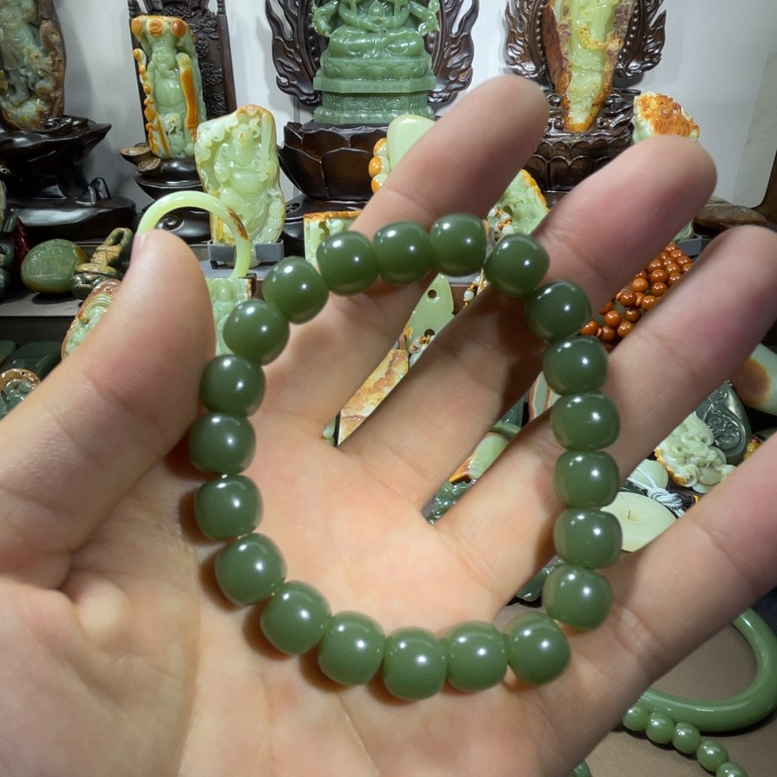 岫岩河磨玉（透闪石质玉）手串未镶嵌