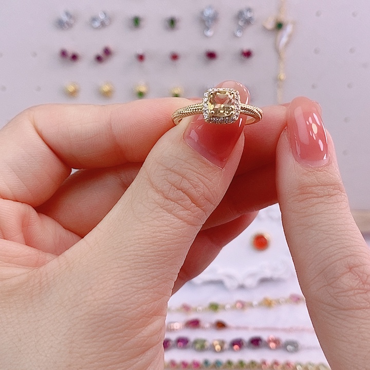 水晶戒指银S925镶嵌戒指