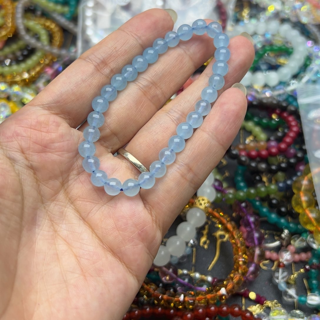 水晶手链未镶嵌海蓝宝6