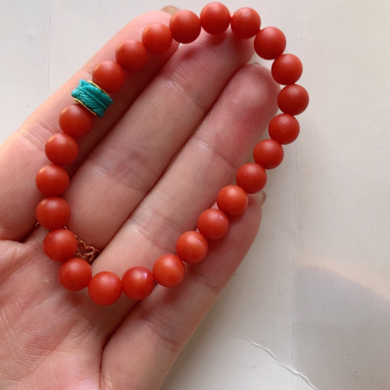 【闪购商品】南红玛瑙手串18K金镶嵌南红手串