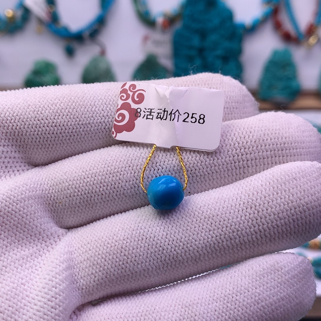 绿松石未镶嵌糖豆7mm