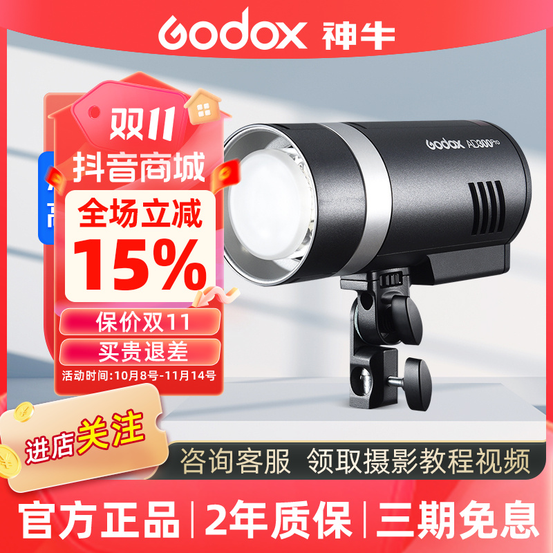 GODOX/神牛ad300PRO 外拍灯单反相机闪光灯300W摄影灯TTL高速锂电