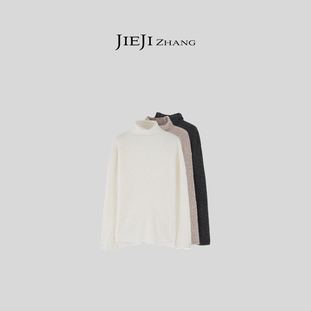【JIEJI ZHANG】高级定制秋冬时尚百搭100绵羊毛毛衫351132