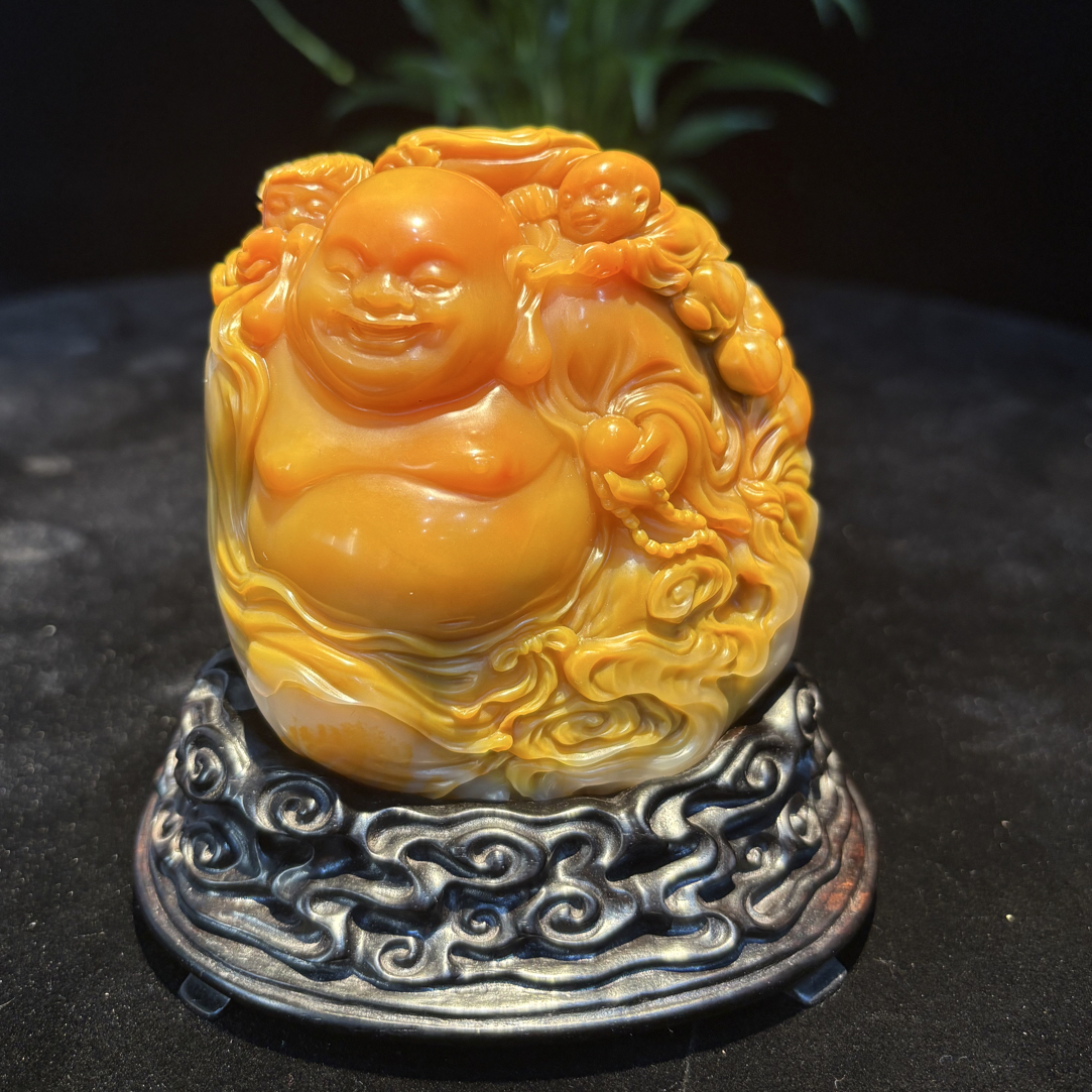 田黄石（童子戏弥勒）