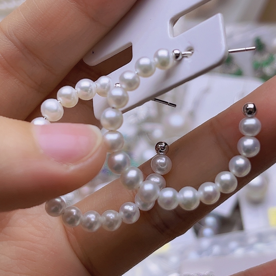 银S925镶嵌淡水珍珠吊坠或者耳钉