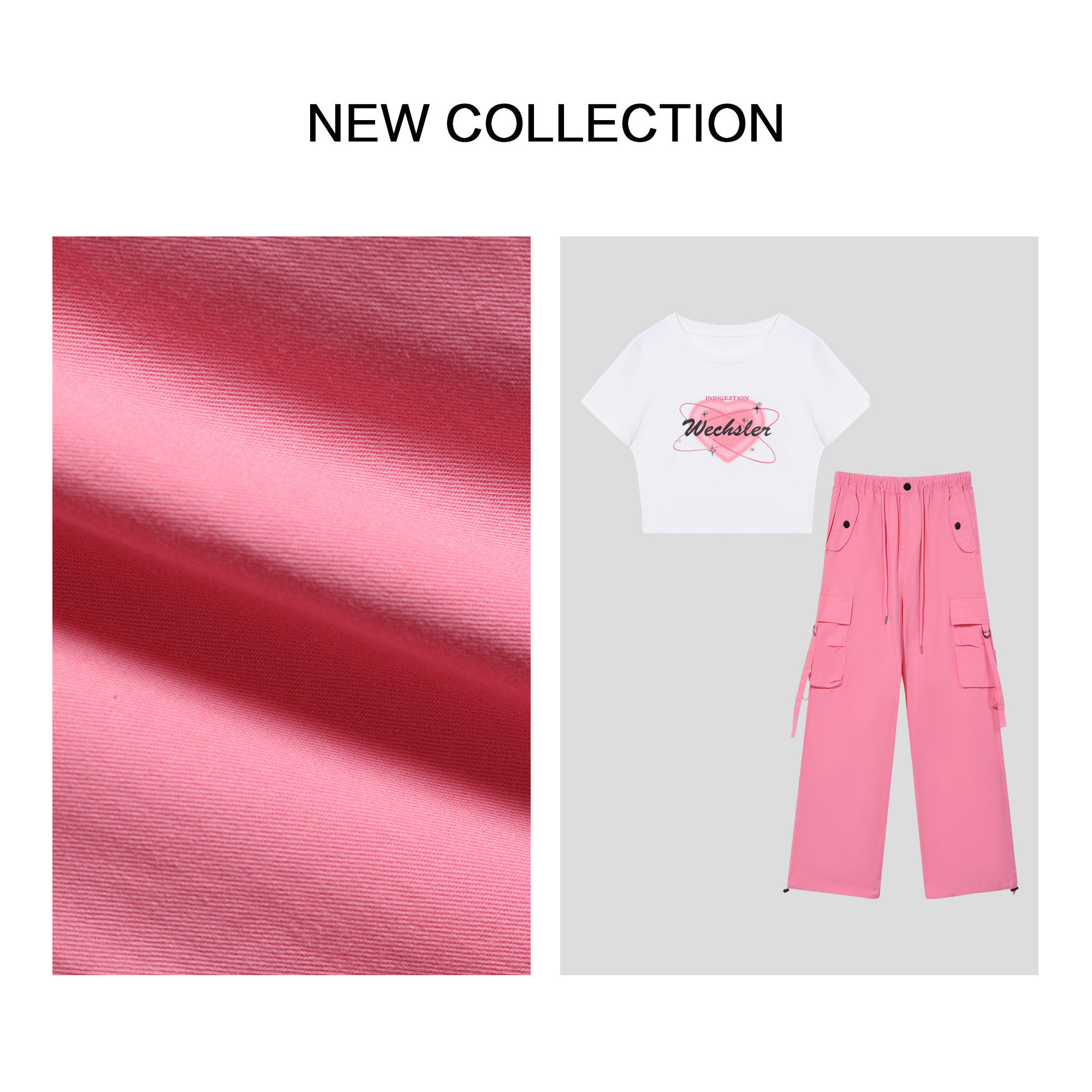 【芳芳专属】D5F36006A新款街头潮流风白色T恤套装 -6006