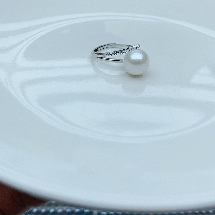 淡水珍珠戒指银S925镶嵌