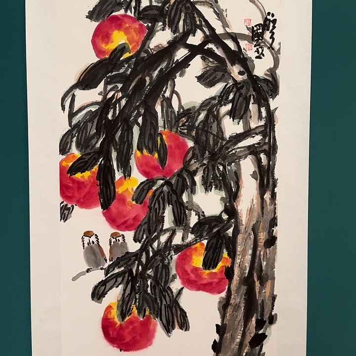 国画单老师画作画作