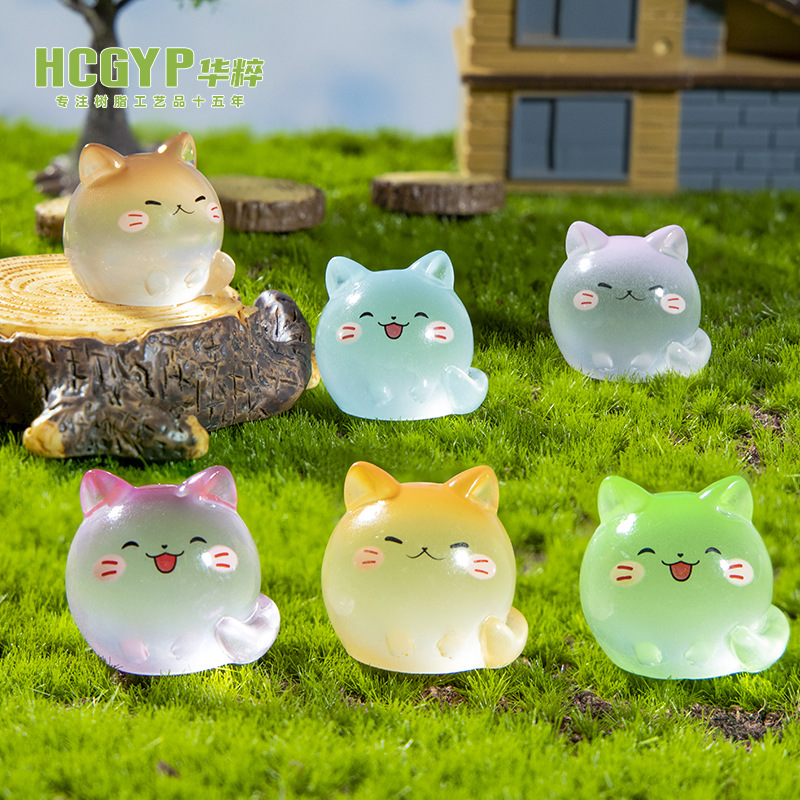 【夜光小猫】可爱夜光小猫摆件DIY潮玩车载摆件