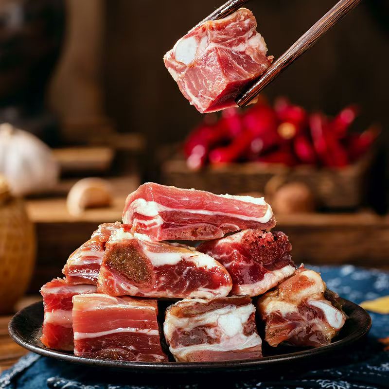 【直播间现称丽江腊排骨改价在拍有赠品】农家土猪手工腌制腊排骨