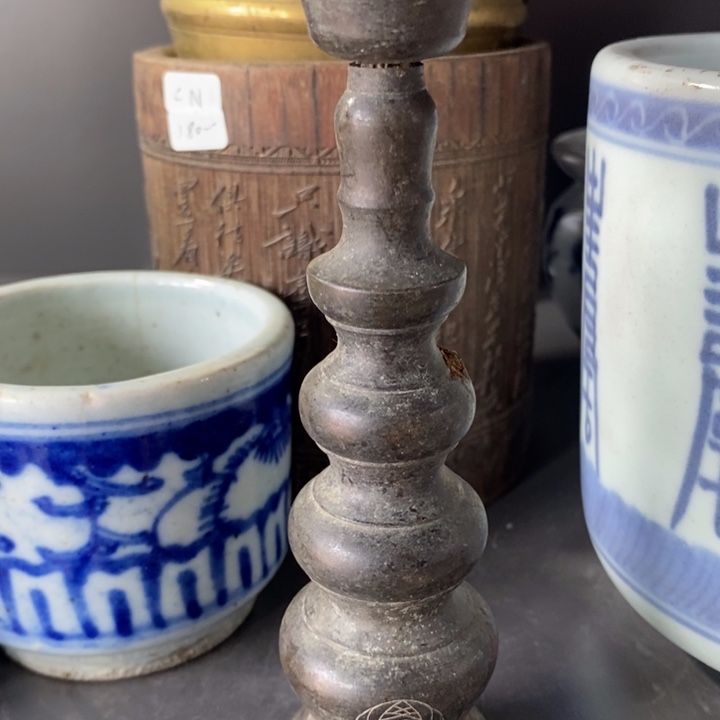 手工艺品琉璃铜蜡台