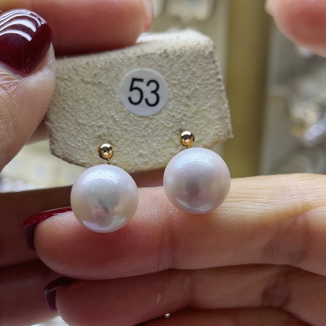 淡水珍珠耳饰银S925镶嵌
