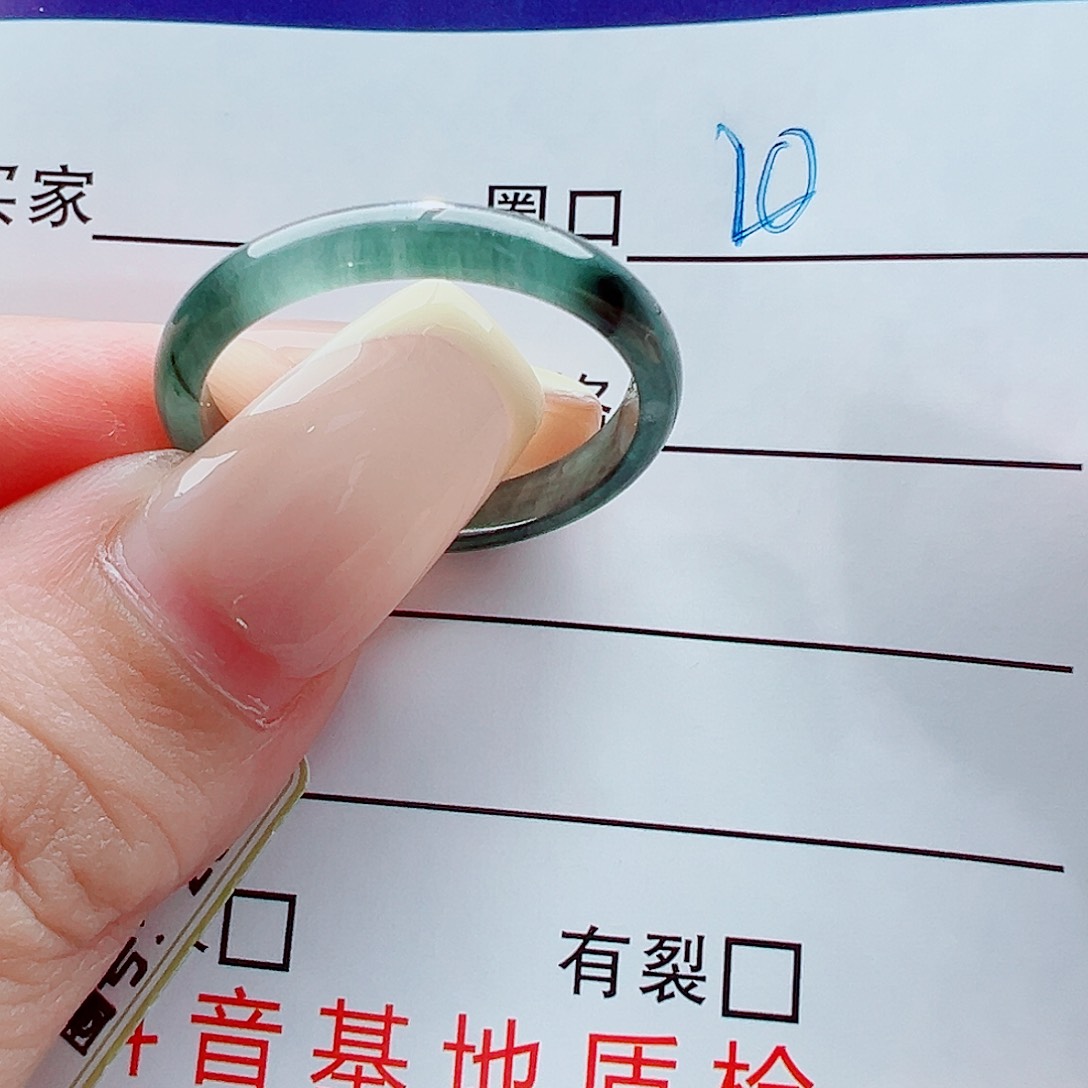 未镶嵌戒指翡翠内***双戒圈