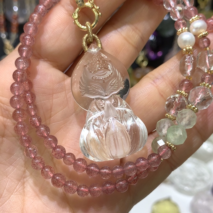 水晶颈饰未镶嵌天然