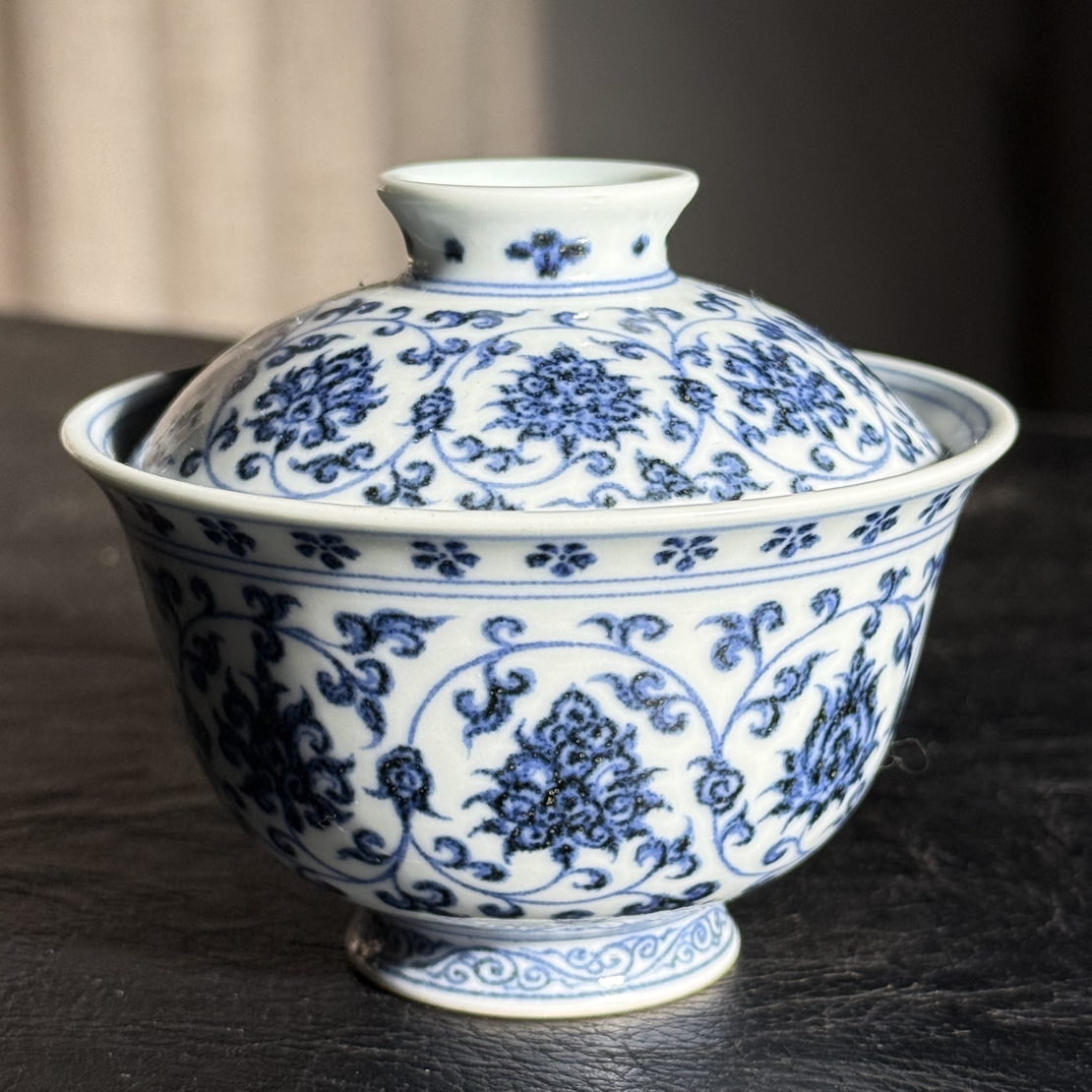 五云随安缠枝莲盖碗