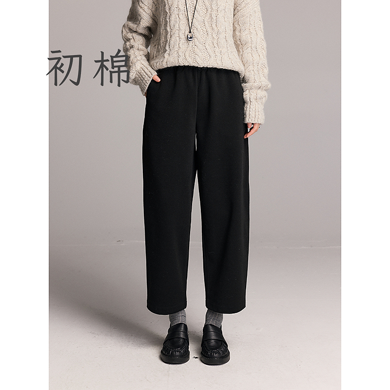 初棉【10.18上新】秋冬西装裤休闲女阔腿九分奶奶裤357618004
